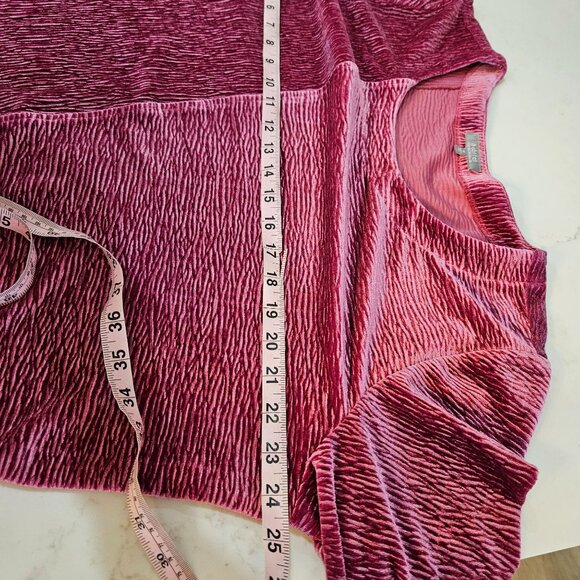 Habitat Tunic Top XL Velour Long Sleeve Raspberry Pink Velour Textured Colorful - Picture 6 of 9